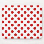 Röd och vit polka dots musmatta<br><div class="desc">Röd och vit polka dots</div>