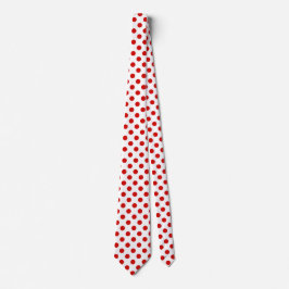 Röd och vit polka dots slips