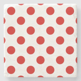 Röd och vit polka dots stenunderlägg