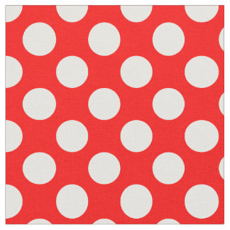 Röd och vit Polka dots Tyg