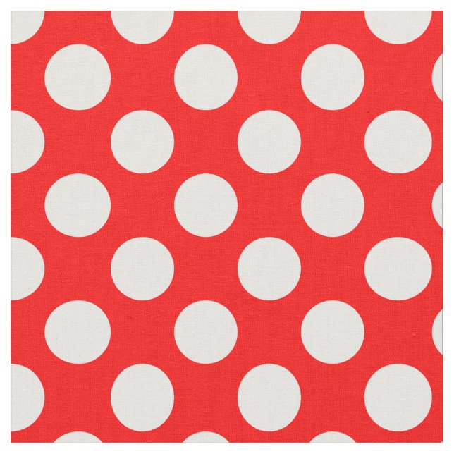 Röd och vit Polka dots Tyg (Närbild)