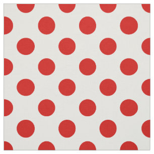 Röd och vit polka dots tyg