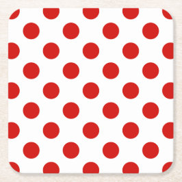Röd och vit polka dots underlägg papper kvadrat