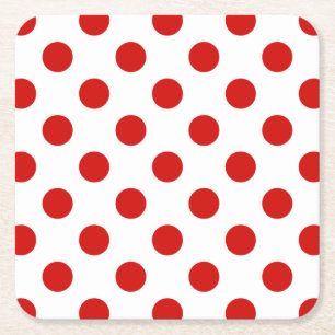 Röd och vit polka dots underlägg papper kvadrat