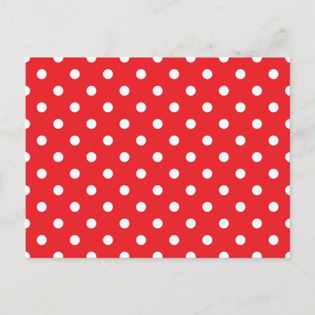 Röd och vit Polka dots Vykort (Framsida)