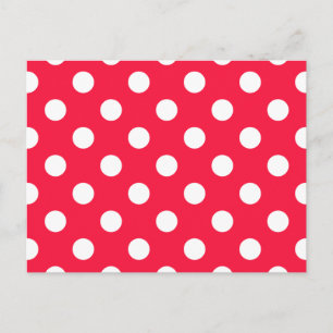Röd och vit polka dots vykort