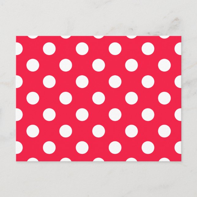 Röd och vit polka dots vykort (Framsida)