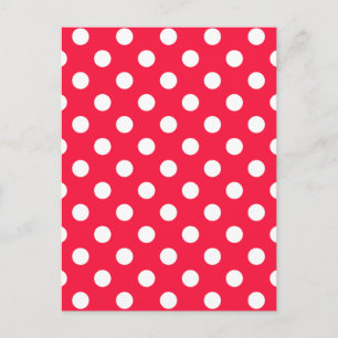 Röd och vit polka dots vykort