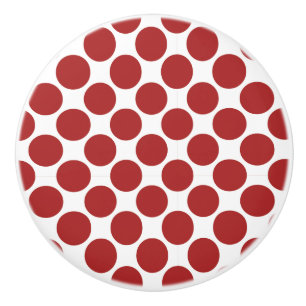 Röd och vit polka punkt Ceramic Knob Knopp