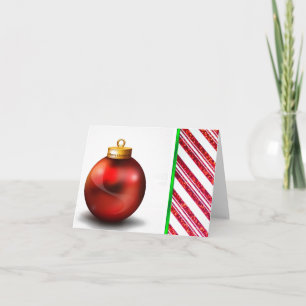 Röd och vit prydnadsdesign jul helgkort