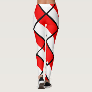Röd och vit Rand Leggings