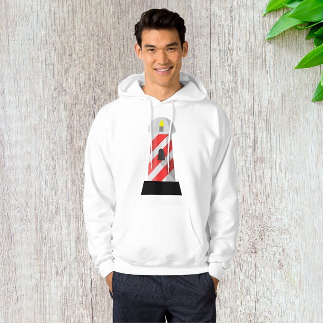 Röd och vit randig fyr hoodie (Skapare uppladdad)