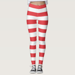 Röd Och Vit Randig Leggings