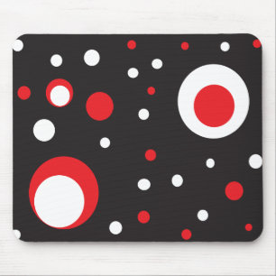 Röd och vit Retro Circle Mousepad Musmatta