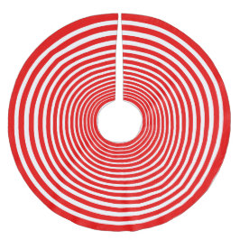 Röd och vit Ringar Julgransmatta Borstad Polyester