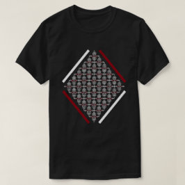 Röd och vit ruta med asiatisk inspirerad Mönster T-shirt