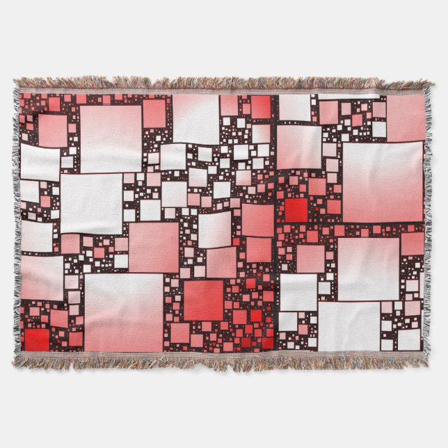 Röd och vit ruta som dansar Throw Blanket Filt (Framsidan)