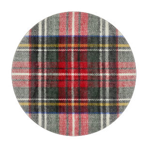 Röd och vit skotsk tartan plaid.