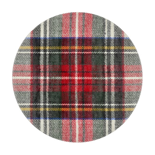 Röd och vit skotsk tartan plaid. (Framsidan)