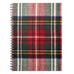 Röd och vit skotsk tartan plaid. anteckningsbok