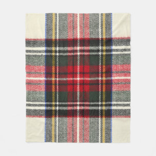 Röd och vit skotsk tartan plaid. fleecefilt