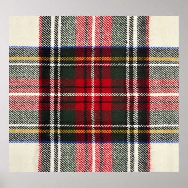 Röd och vit skotsk tartan plaid. poster (Framsidan)