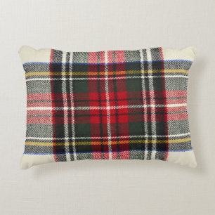 Röd och vit skotsk tartan plaid. prydnadskudde