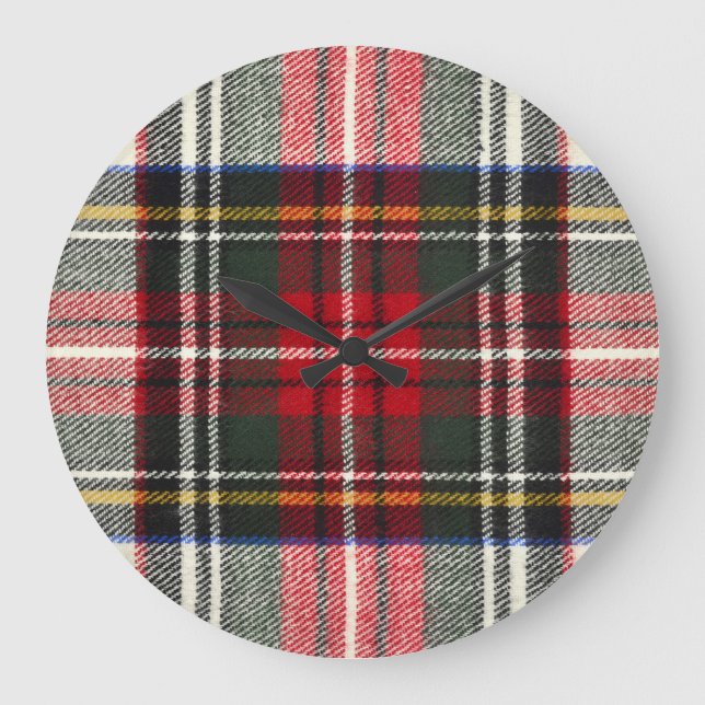 Röd och vit skotsk tartan plaid. stor klocka (Framsida)