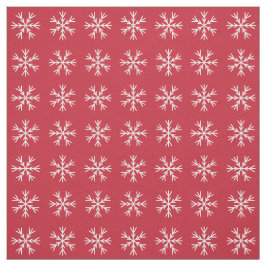 Röd och vit snöflake Mönster Fabric Tyg