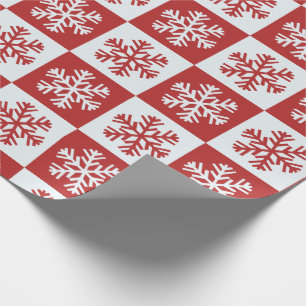 Röd och vit snöflake Mönster Presentpapper