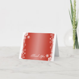 Röd och vit snöflinga Bröllop Tacksamhetskort Tack Kort