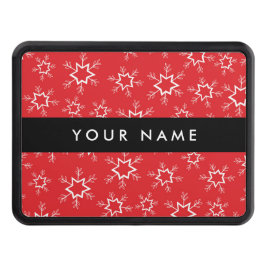 Röd och vit Snöflingor, ditt namn, anpassa Dragkroksskydd