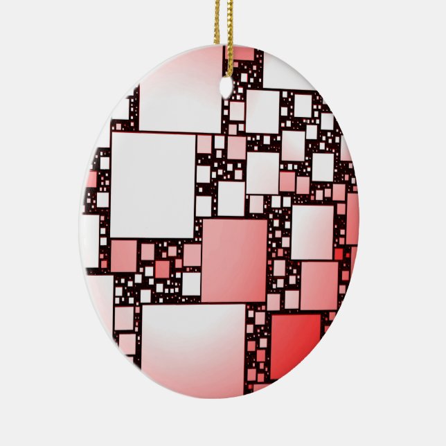 Röd och vit Square Dancing Ceramic Ornament (Höger)