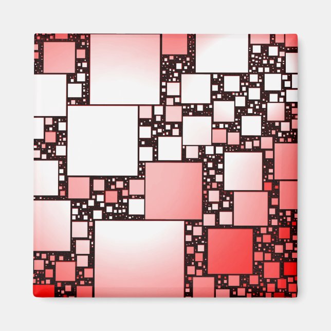 Röd och vit Square Dancing Magnet (Framsidan)