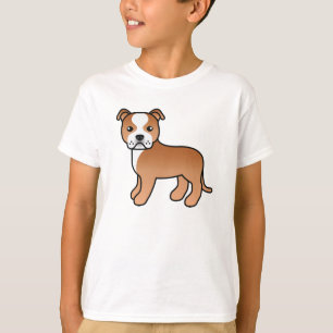 Röd och vit Staffordshire Bull Terrier hund T Shirt