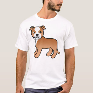 Röd och vit Staffordshire Bull Terrier hund T Shirt