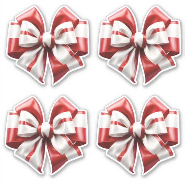 Röd och vit strimmig buske klistermärken (Framsida)