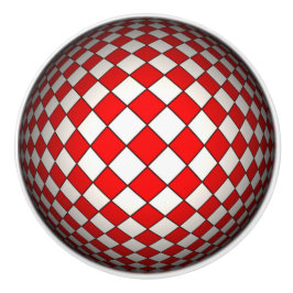 Röd och vit styrd dörrknapp Dra Knopp