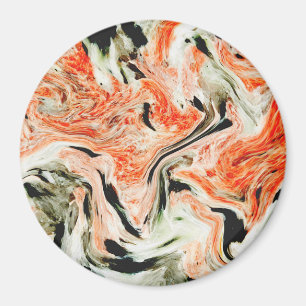 Röd och vit textil- och märkpenna magnet