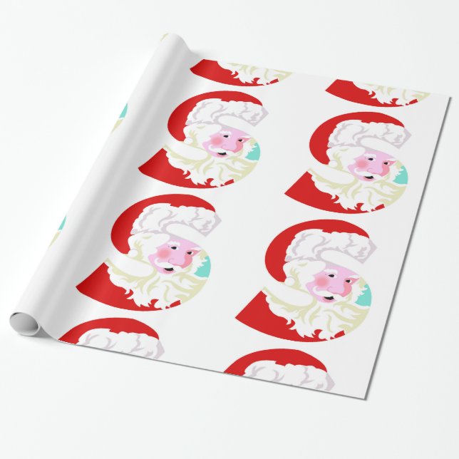 Röd och vit tomte julhelg presentpapper (Utrullad)