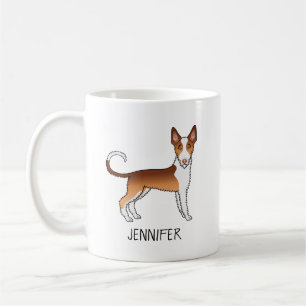Röd Och Vit Trådhårig Ibizan Hound Hund & Namn Kaffemugg