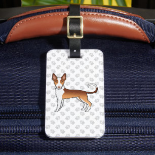 Röd och vit trådigt hår Ibizan Hound Hund & Tassar Bagagebricka