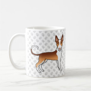 Röd och vit trådigt hår Ibizan Hound Hund & Tassar Kaffemugg