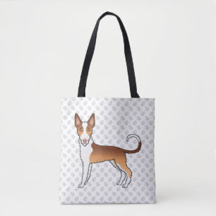 Röd och vit trådigt hår Ibizan Hound Hund & Tassar Tygkasse