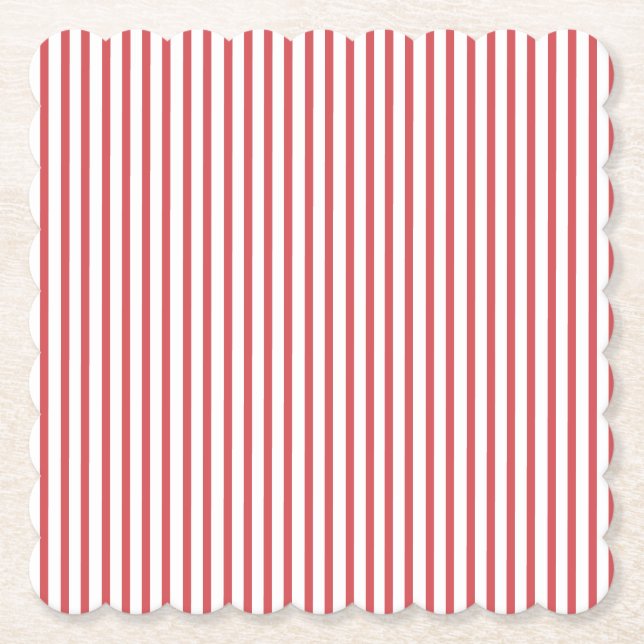 Röd och vit tunn rand underlägg papper (Framsida)