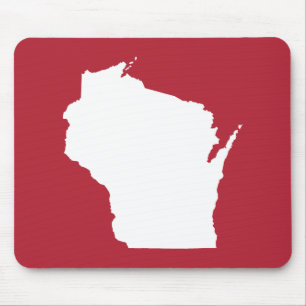 Röd och vit Wisconsin-form Musmatta