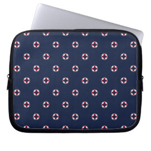Röd och vitbojmönster laptop sleeve