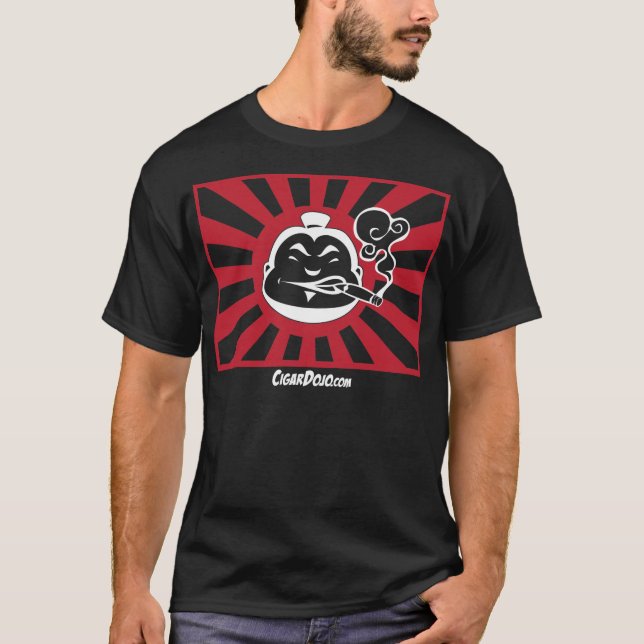 Röd och vitDojosymbol på mörk T Tee Shirt (Framsida)