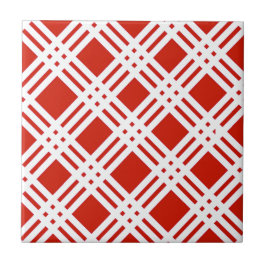Röd och vitGingham Kakelplatta