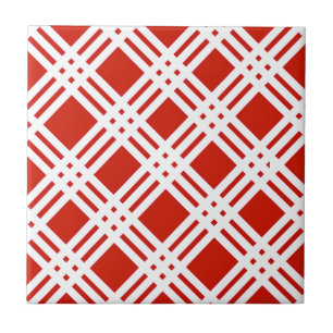 Röd och vitGingham Kakelplatta